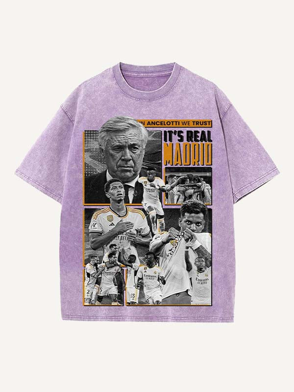 Real Madrid Print Round Neck T-shirt