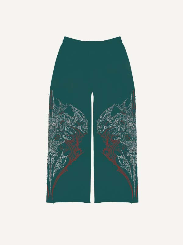 Graphic Print Elastic Waist Pants