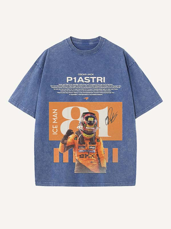 Oscar Piastri Print Round Neck T-shirt