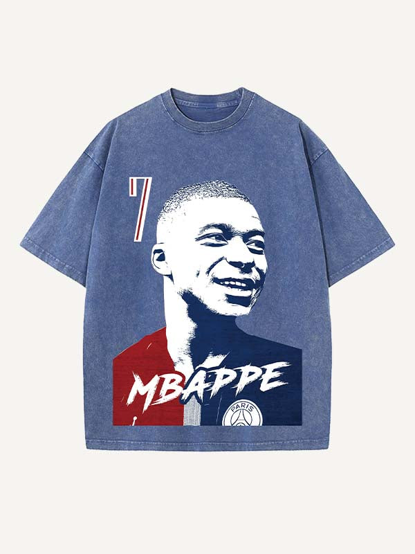 Kylian Mbappé Print Round Neck T-shirt