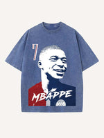 Kylian Mbappé Print Round Neck T-shirt