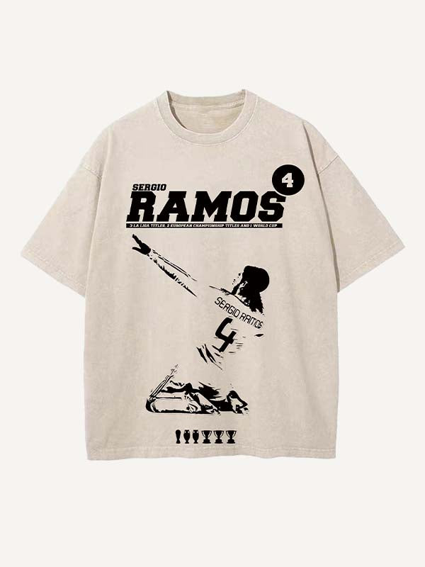 Sergio Ramos Print Round Neck T-shirt