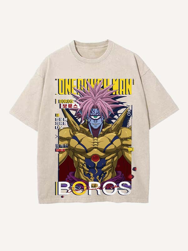 One-Punch Man Print Round Neck T-shirt