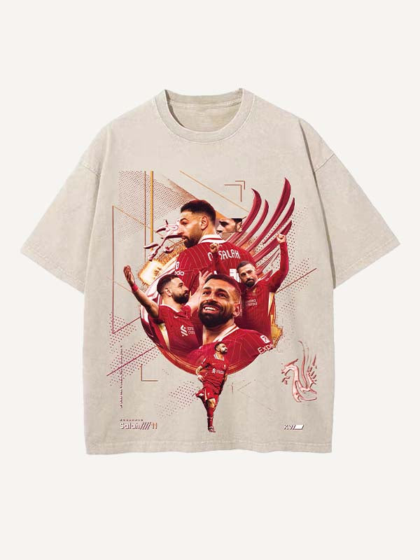 Mohamed Salah Print Round Neck T-shirt