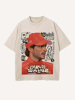 Carlos Sainz Print Round Neck T-shirt