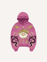 Eye&Cloud&Snake&Palm&Graphic Print Slant Pockets Hoodie