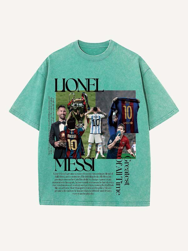 Lionel Messi Print Round Neck T-shirt