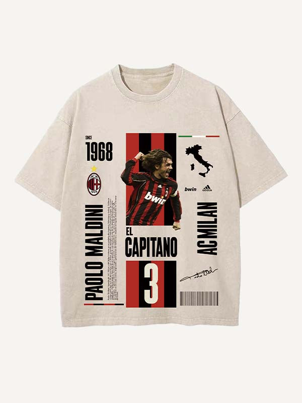 Paolo Maldini Print Round Neck T-shirt