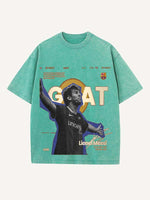 Lionel Messi Print Round Neck T-shirt