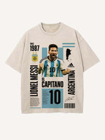 Lionel Messi Print Round Neck T-shirt