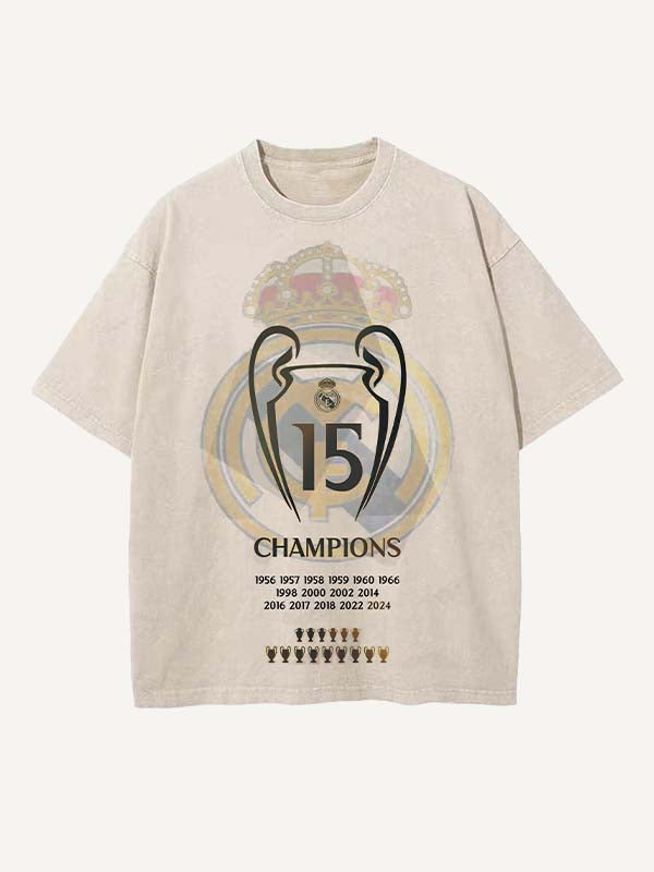 Real Madrid Print Round Neck T-shirt