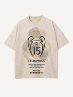 Real Madrid Print Round Neck T-shirt