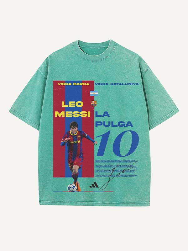 Lionel Messi Print Round Neck T-shirt