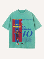 Lionel Messi Print Round Neck T-shirt