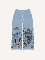Figure&Graphic Print Elastic Waist Pants