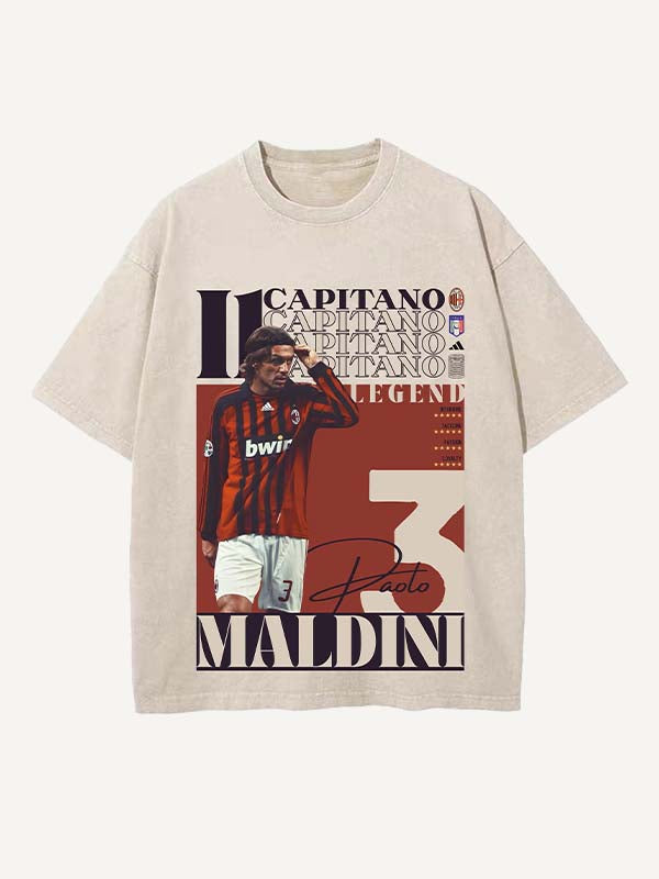 Paolo Maldini Print Round Neck T-shirt