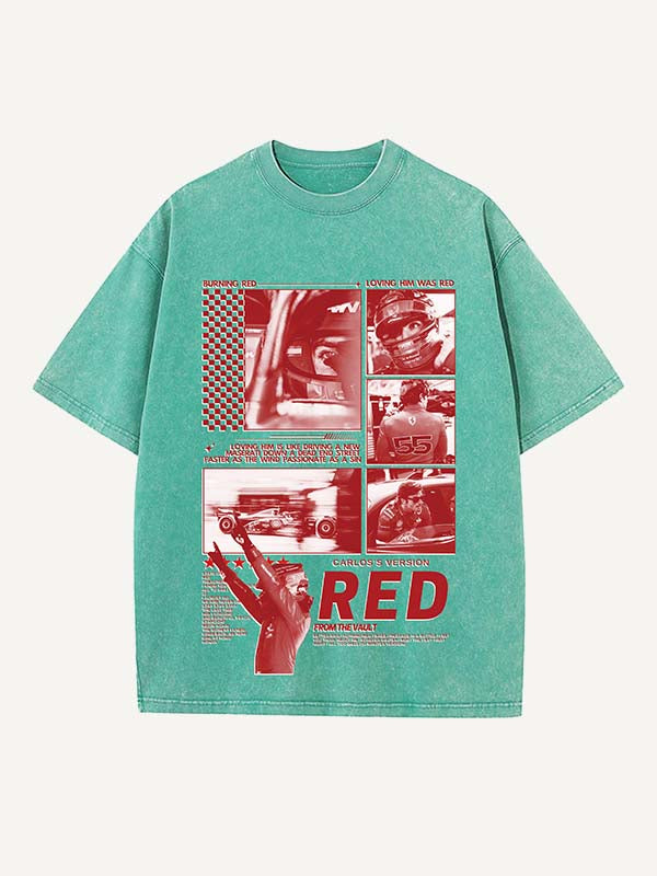 Carlos Sainz Print Round Neck T-shirt