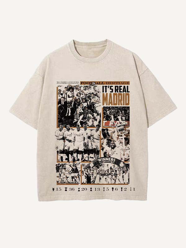 Real Madrid Print Round Neck T-shirt