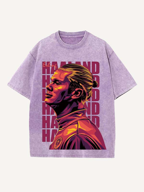 Erling Haaland Print Round Neck T-shirt