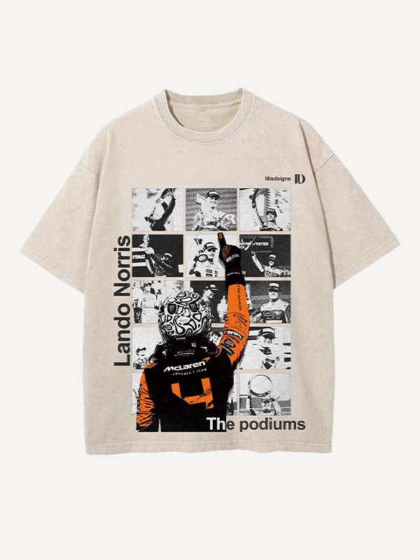 Lando Norris Print Round Neck T-shirt