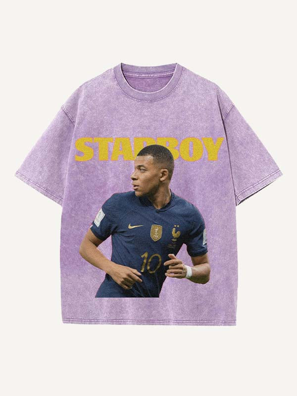 Kylian Mbappé Print Round Neck T-shirt