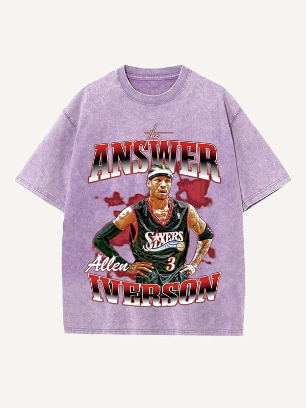 Allen Iverson Print Round Neck T-shirt