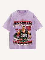Allen Iverson Print Round Neck T-shirt