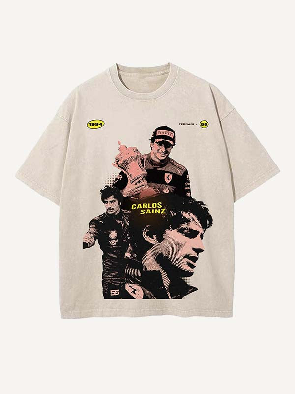 Carlos Sainz Print Round Neck T-shirt