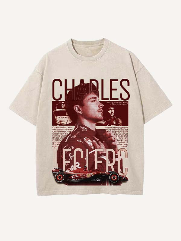 Charles Leclerc Print Round Neck T-shirt