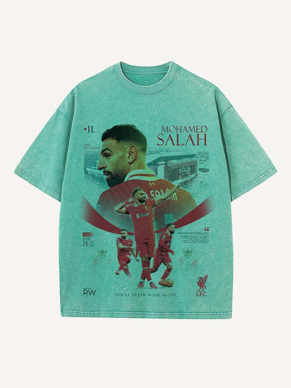 Mohamed Salah Print Round Neck T-shirt