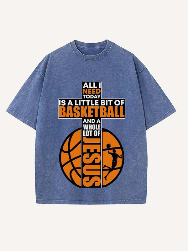 Basketball Aesthetic Print Round Neck T-shirt