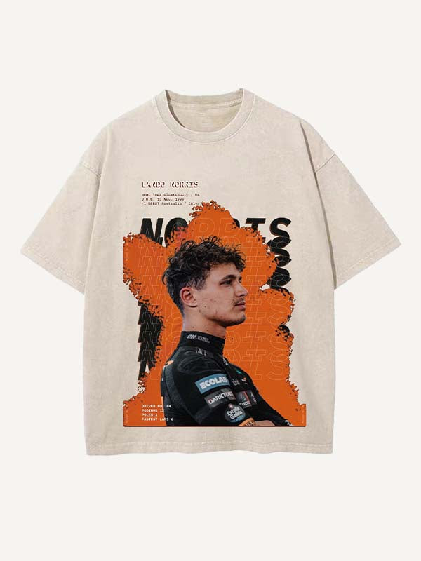 Lando Norris Print Round Neck T-shirt