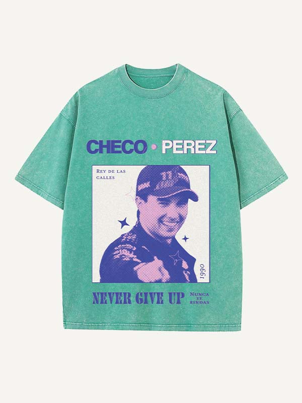 Sergio Perez Print Round Neck T-shirt