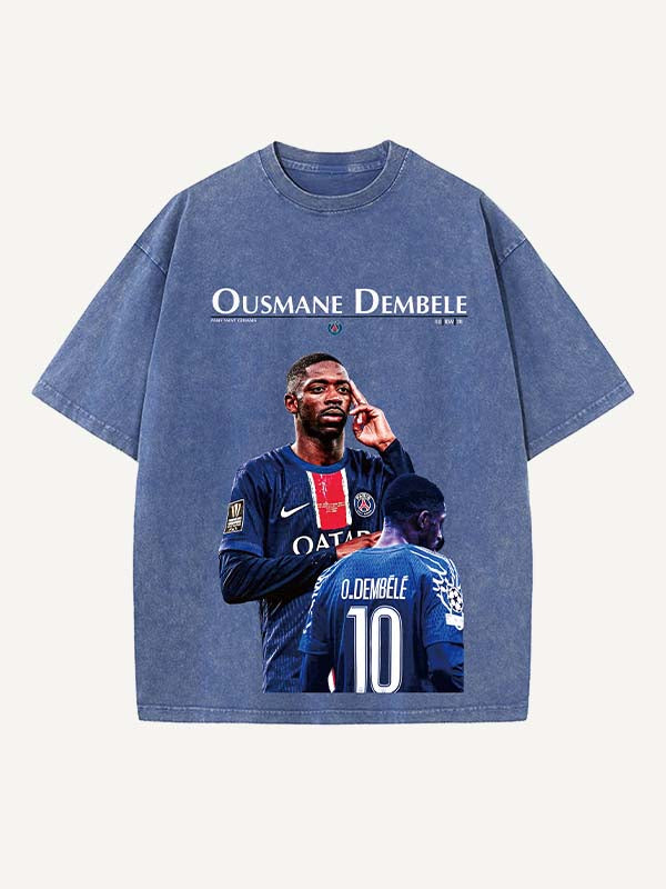 Ousmane Dembélé Print Round Neck T-shirt