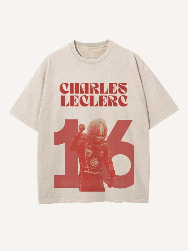 Charles Leclerc Print Round Neck T-shirt