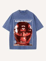 Carlos Sainz Print Round Neck T-shirt