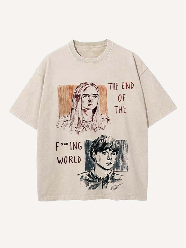 The End of the Fxxxing World Print Round Neck T-shirt
