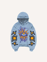 Moon&Eye&Graphic Print Slant Pockets Hoodie