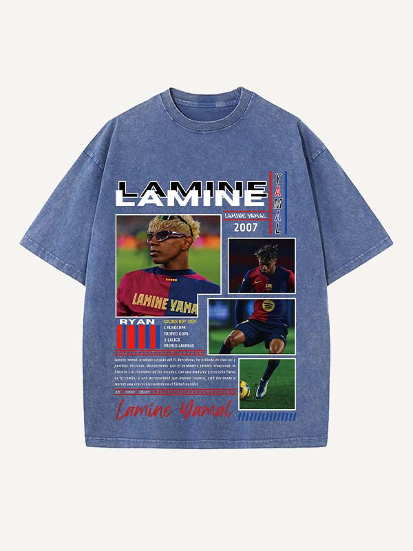 Lamine Yamal Print Round Neck T-shirt