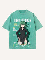 One-Punch Man Print Round Neck T-shirt