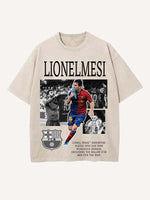 Lionel Messi Print Round Neck T-shirt