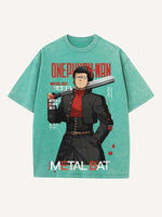 One-Punch Man Print Round Neck T-shirt