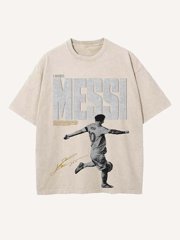 Lionel Messi Print Round Neck T-shirt