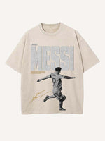 Lionel Messi Print Round Neck T-shirt