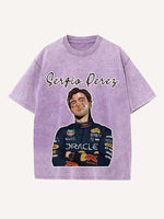 Sergio Perez Print Round Neck T-shirt