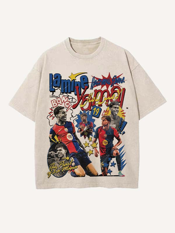 Lamine Yamal Print Round Neck T-shirt