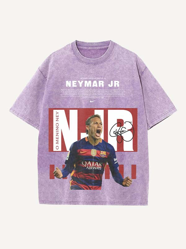 Neymar Print Round Neck T-shirt