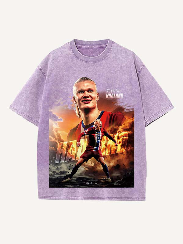 Erling Haaland Print Round Neck T-shirt