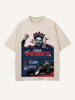 Sergio Perez Print Round Neck T-shirt