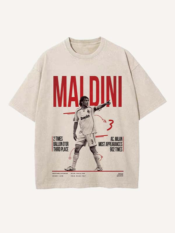 Paolo Maldini Print Round Neck T-shirt